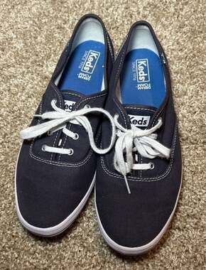 Wide Keds Champion Navy Blue Canvas Dream Foam Sneakers Women's Size 8.5W